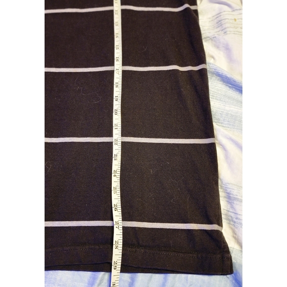 CHAPS Men's Pull Over Polo Shirt 1/4 Zip Long Sleeves Black & Gray Strip… - Picture 6 of 9